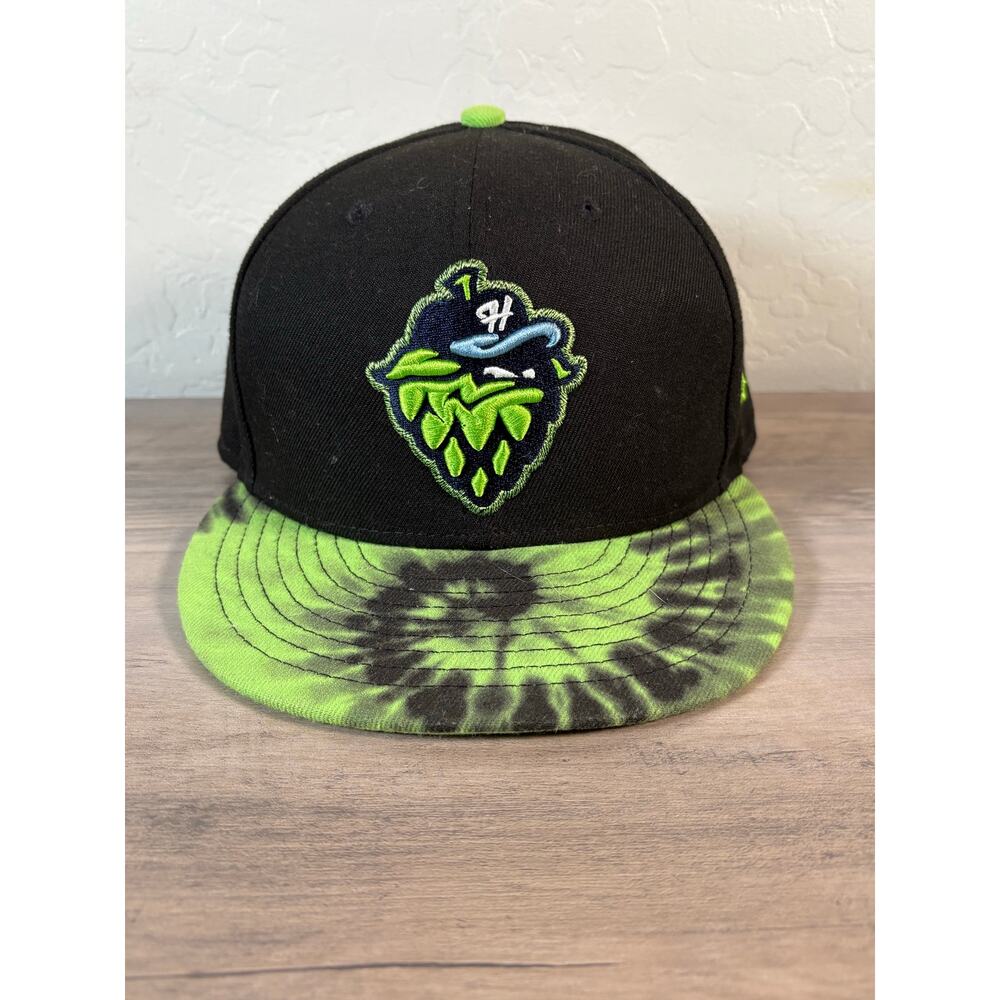 Hillsbro Hops New Era Tie Dye Green Black‎ MiLB Snapback Baseball Hat EUC